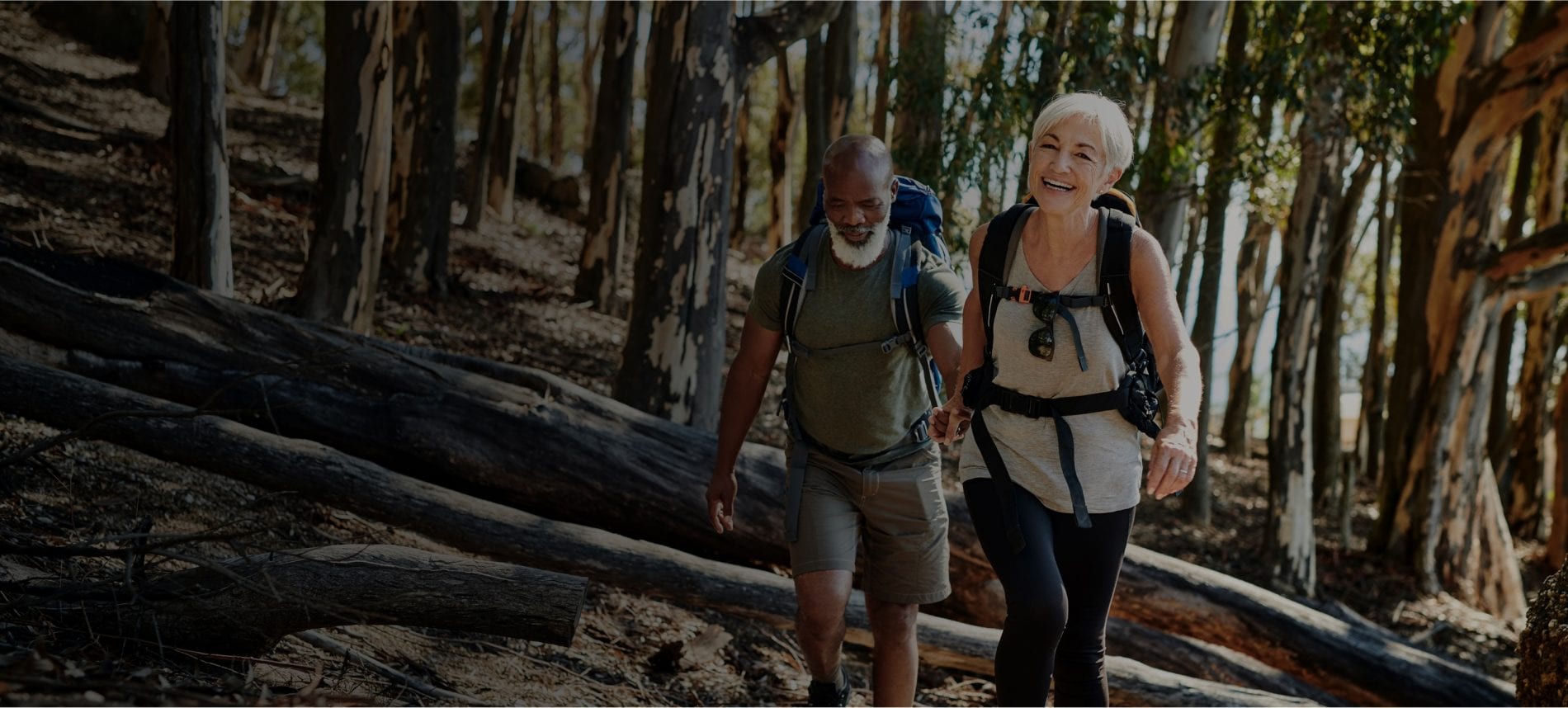 Two people hiking